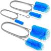 Generic 3 spazzole flessibili per scarico con testa grande e doppie estremità in nylon elastico, spazzole per la pulizia del tubo lungo in acciaio inossidabile per la pulizia di cucina, lavandino, tubo di