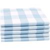 ZOLLNER 5 Strofinacci da cucina 50x70 cm in 50% cotone e 50% lino - canovacci assorbenti e moderni - a quadretti azzurri - lavabili a 60°C - qualità gastronomica - certificato Oeko Tex (R)