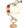 Lightakai Lampada da tavolo con fiori vintage, lampada da comodino rosa, lampada da comodino per camera da letto, studio, soggiorno, camera da letto, caffetteria