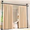Mavivegue Divisorio senza foratura, divisorio senza tenda, divisorio, paravento, 122-305 cm (H) 71-178 cm (B) regolabile, adatto per soggiorno, camera da letto e ufficio, nero
