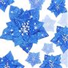 Boao 24 Pezzi Fiori di Natale Artificiali Stella di Natale Glitterata Decorazioni Stella di Natale Ornamenti dell'Albero di Natale di Matrimonio, 3/4/ 6 Pollici (Blu)