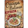SUPERDANT Targa in metallo Cucina Italiana divertente Spaghetti Targa in latta Always Fresh retrò poster in metallo per casa cucina ristorante bar pub uomo grotta decorazione da parete placca