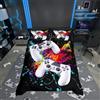 Loussiesd - Set copripiumino da 3 pezzi, con stampa di telecomandi per videogiochi e macchie di vernice per bambini, per letto matrimoniale