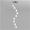 HYJAUSXB Lampadari Moderni a 6 luci per Ingresso, soffitto Alto, Lampada a Sospensione Floreale con Fiori Bianchi, lampadario Nordico Cromato Lungo e lineare per Scale, Soggiorno