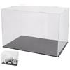 CREATCABIN Vetrina Acrilico Trasparente 30x20x20cm Scatola Acrilico Autoassemblante Contenitore Banco Rimovibile Base Nera Organizer per La Casa Materiali per Il Fai Te Action Figure