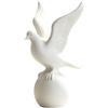 Generic Statuetta di colomba bianca stampata in 3D, piccola colomba della pace su una palla, scultura decorativa per interni, decorazione per mensole da scrivania