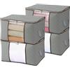 KITDAHOM 4 Pezzi Scatole per Vestiti 90L - Contenitori Organizer Armadio - Scatole per Armadio - Soluzioni Pratiche per Abiti e Biancheria da Letto