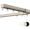FNGHF Binari per tende in lega di alluminio, binario a soffitto e parete, aste per tende a binario singolo/doppio per carichi pesanti con angolo di 90 gradi, con curve ad angolo di 90° per finestre