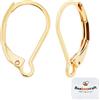 Beebeecraft 50pz Risultati Dell'Orecchino A Leva 24K Placcato Oro 16x10mm | Chiusura Ganci per Orecchini Connettore Orecchino A Clip per Filo Orecchio per La Creazione di Gioielli