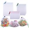 Velicber 15 Pezzi Sacchetti in Rete Lavabili e Trasparenti con Coulisse | 3 Misurare Riutilizzabili Frutta Borse a Rete, per Frutta, Verdura, Frigorifero, Giocattoli, Leggeri, Traspiranti, Pieghevoli