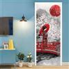 Latwerio 3D Adesivo per Porta Stile Giapponese Adesivi Porte Interne, Adesivo per Porte Stile Giapponese Murale Carta da Parati, Autoadesivo Camera da Letto Parete Arredo Casa Poster Parati 90 x 210 cm q5936