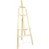 TIME HOME DEVELOPMENT Cavalletto per pittura in legno, ideale come supporto per tele per dipingere con colori a olio o acrilici, o per mostre (145 cm)