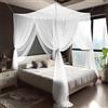 Aoreun Zanzariera Letto, Zanzariera a Quattro Porte/Baldacchino del Letto, Zanzariera Quadrata Matrimoniale Grande, Universale per Letto di Tutte Le Dimensioni, Facile da Installare leggero Zanzariera