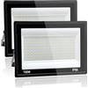 Yuaiosn 2 Pezzi Faretto LED da Esterno 150W, IP66 Impermeabile Faretto LED Esterno, 15000LM Faro LED Esterno, 1M Cavo Bianco Freddo 6500K, per Giardino, Garage, Campo Sportivo