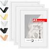 HIMEETIME® 3x Cornice A5 15x21 cm in vero legno bianco, per foto da 10x15 cm con tappetino o da 14,8x21 cm senza tappetino.