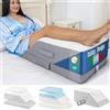 Ritalia CUSCINO GAMBE CIRCOLAZIONE Cuscino alza gambe da letto | 3 altezze regolabili 64x43x24 cm | Cuscino ortopedico per sollevare le gambe in Memory Foam | Federa traspirante lavabile