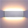 Lightsjoy Lampada da Parete 16W 3000K LED Applique da Parete Interno Moderno Bianca con Luce Up Down IP44 Impermeabile Illuminazione per Camera da Letto Corridoio Soggiorno Scala (Bianco Caldo)