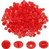 QUARKZMAN 100 set Bottoni Automatici a Pressione in Resina T5, Chiusure Rotondo Lucide Resina kit Bottoni Senza cucito per Cucito Tessuto Artigianato Abbigliamento Borse (Rosso)