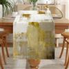 LOZULO Runner da tavola moderno effetto lino, colore giallo, impermeabile | Runner da tavolo da pranzo, lavabile, decorazione per matrimoni, interni ed esterni, vacanze, feste, 40 x 180 cm