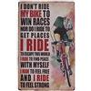 Hioni Funny Saying I Ride My Bike Vintage Targa da parete in metallo per decorazione da parete