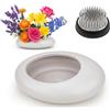 POPAPIE Set di vasi Ikebana in ceramica giapponese, set di composizioni floreali, ciotola Ikebana, vaso giapponese con vaso da 4 cm, rana floreale per Ikebana, decorazione da tavolo, decorazione per