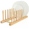 com-four® Scolapiatti per piatti - portapiatti in bambù - scolapiatti stabile - moderno organizer da cucina - asciugapiatti solido - portacoperchio
