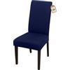 FIGOOO Coprisedie Elasticizzati con Schienale 2 Pezzi Coprisedia per Sala da Pranzo Spandex Fodera per Sedia da Cucina Universale Lavabile Decorazioni per la Casa Cucina(Blu Navy,2pcs)