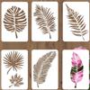 PRESSINART 6 Pezzi 6 Stili Stencil di Foglie Tropicali Grandi Foglie Moo 12 x 8 Pollici Motivo Botanico Riutilizzabile in Plastica Pet Vuoto Disegno Stencil per Legno Parete Vetro Fai da Te