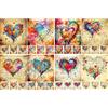 Craft Kreatively Doodle Hearts - Carta di riso per decoupage, 20,3 x 29,2 cm (A4), 4 fogli, 32 pezzi, 8 disegni unici, design natalizi versatili per progetti artistici e artigianali CRAFT KREATIVELY