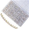 Adwzy 1400 perline a forma di lettera da 7 x 4 mm, con lettere A-Z e cuore, per bracciali, gioielli fai da te (oro)