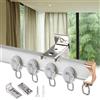 V3VOGUE Curvabile Binario per Tende in Alluminio - Sistemi di Binari per Tende Montati A Soffitto O A Parete con Pulegge Multiple, per Camera/Finestra/Ospedale/Bastoni per Tende da Doccia