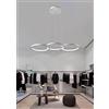 TEKHOME Lampadario LED Moderno 45W 6500K Bianco, Sospensione a Tre Anelli per Sala da Pranzo e Soggiorno, Illuminazione Elegante Design Contemporaneo - B63-BF(6500K FREDDA)