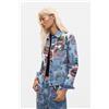 Desigual, Giacca denim stampata 100% cotone, Donna, Cotone, Blu, L