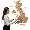 Enjoy The Wood Mappa Regno Unito in Legno 3D con Spilli - Decorazione da Parete UK - Mappa Artigianale - Idea Regalo Viaggio e Arredo Casa (Light, L)