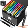 Home Markt24 Set di pennarelli ad alcool - 48, 60, 80, 120, 168 colori - Penne artistiche bifacciali con punta fine e a scalpello per artisti e designer - Impermeabili, sfumabili e con pratica custodia per riporli