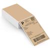 MUNBYN Etichette termiche 4x6 Fanfold per stampante di etichette, compatibili con Etsy, Shopify, Amazon, Royal Mail, FedEx, UPS, confezione da 500, marrone