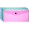 PATIKIL Cartelle Espandibili In Plastica, 3 Pezzi Buste Cartelle Formato A6 Organizzatore Documenti Formato Lettera Con Chiusura A Bottone Per Ufficio Liceo, Verde/Blu/Rosso