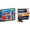 PLAYMOBIL City Action 9462 - Grande Centrale dei Vigili del Fuoco, Dai 5 anni + Duracell Optimum confezione da 4 AAA