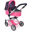 Bayer Chic 2000 - Passeggino per bambole Mika, passeggino combinato 2 in 1 per bambini dai 4 agli 8 anni, passeggino per bambole fino a 52 cm, coriandoli rosa