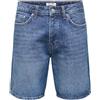 ONLY & SONS Onsedge Db 3223 Tai DNM Shorts Noos 3223-Pantaloncini, Blu Jeans Scuro, XS Uomo