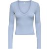 ONLY Onlmila L/S V-Neck Top Box Jrs, Soft Chambray, XS