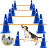 Zazafolora Set di Agilità per Cani Grande Cavaletti Set di Ostacoli per Cani Bambini Ostacoli per Cavalli Parcours per Cani Coni Ostacoli Regolabili per Allenamento Altezza 32 cm - 8 Stanghe Lunghe 80