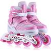 Ylaide Pattini in Linea per Bambini Regolabili,4 Misure Regolabili con Ruote Luminose per Ragazze Principianti(Rosa, M (EU32-36))