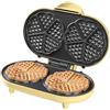 Bestron Waffle Maker, piastra per waffle doppio a forma di cuore, macchina per waffle con antiaderente & indicatoro luminso, collezione Sweet Dreams, 700 watt, colore: Giallo