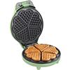 Bestron piastra per waffle a forma di cuore verde | 5 waffle per infornata | 700 W | Rivestimento antiaderente senza PFAS - ASW217G