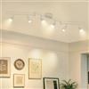 Ketom Faretti LED Soffitto GU10, Faretto LED interno Orientabile 6 Luci, Binario Faretti Soffitto Beige, Lampadario Faretto Cucina, Lampade da Parete per Soggiorno, Camera da Letto, Senza Lampadina