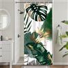 Uiiooazy Tenda Doccia Antimuffa, Tenda da Doccia Piccola 90x180cm Verde Acquerello Boho Style Tropicale Foglie di Palma Tende da Bagno Tessuto Lavabile Impermeabile Tende Vasca da Bagno con 6 Anelli