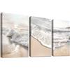 HALFLEMART Set of 3 Alba Sulla Spiaggia Stampa su tela Con Cornice Onde dell'oceano Pittura Quadri su tela Paesaggio Marino Costiero Quadri Moderni Camera da Letto Soggiorno Decorazioni Murale 40x60cm x3pcs