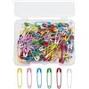 EUGENEKELLY 150 Pezzi 19mm Multicolore Sharp Edge Safety Pin Kit,Piccolo Spille Sicurezza con Scatola Trasparente,Spille Sicurezza in Metallo,Mini Spille Balia,per Vestiti, Crafting