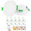 Laiebri Confezione da 10 Pack da Incasso a LED 230V Bianco - Faretti da Soffitto IP44 - Faretti da Incasso a Soffitto Ø68-80mm, 2700K/4000K/6500K Lampada da Soffitto Plafoniera LED per Bagno Cucina